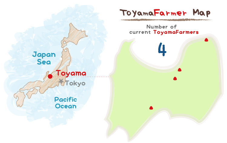 Carte des fermes de Toyama
